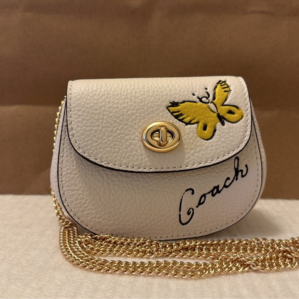 Coach Turnlock Card Case On A Chain In Sketch Print 🦋 CAM82 - Picture 2 of 7